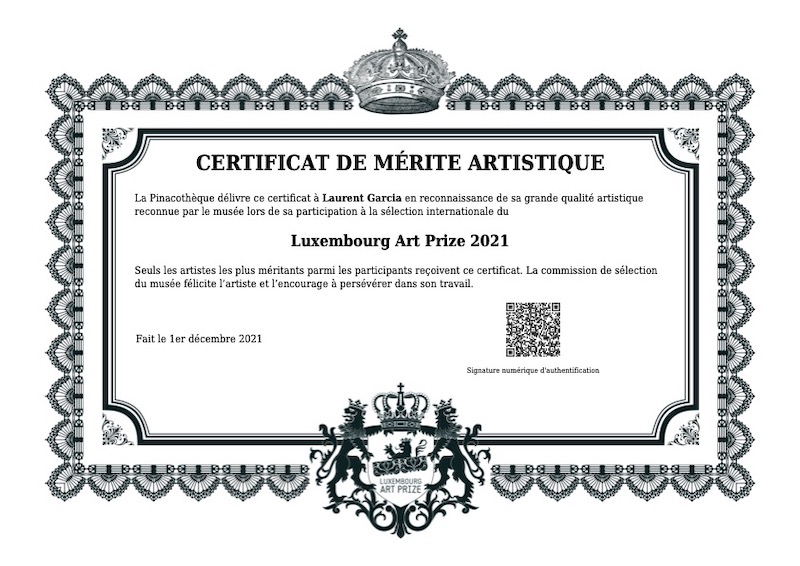luxembourg art prize certificat